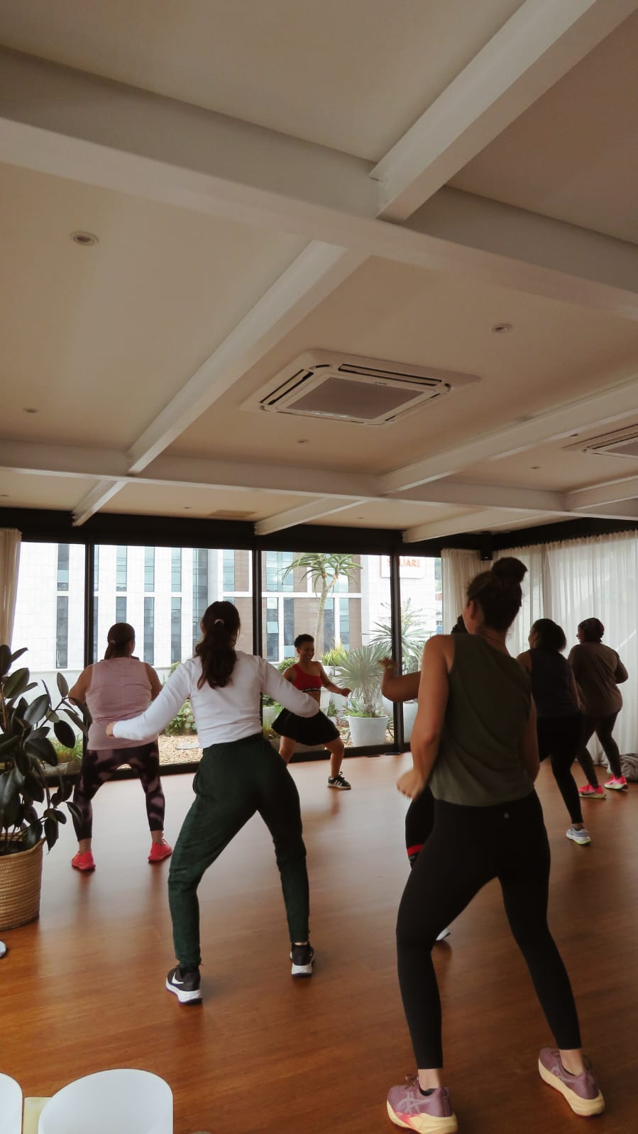 Zumba warm-up in the studio