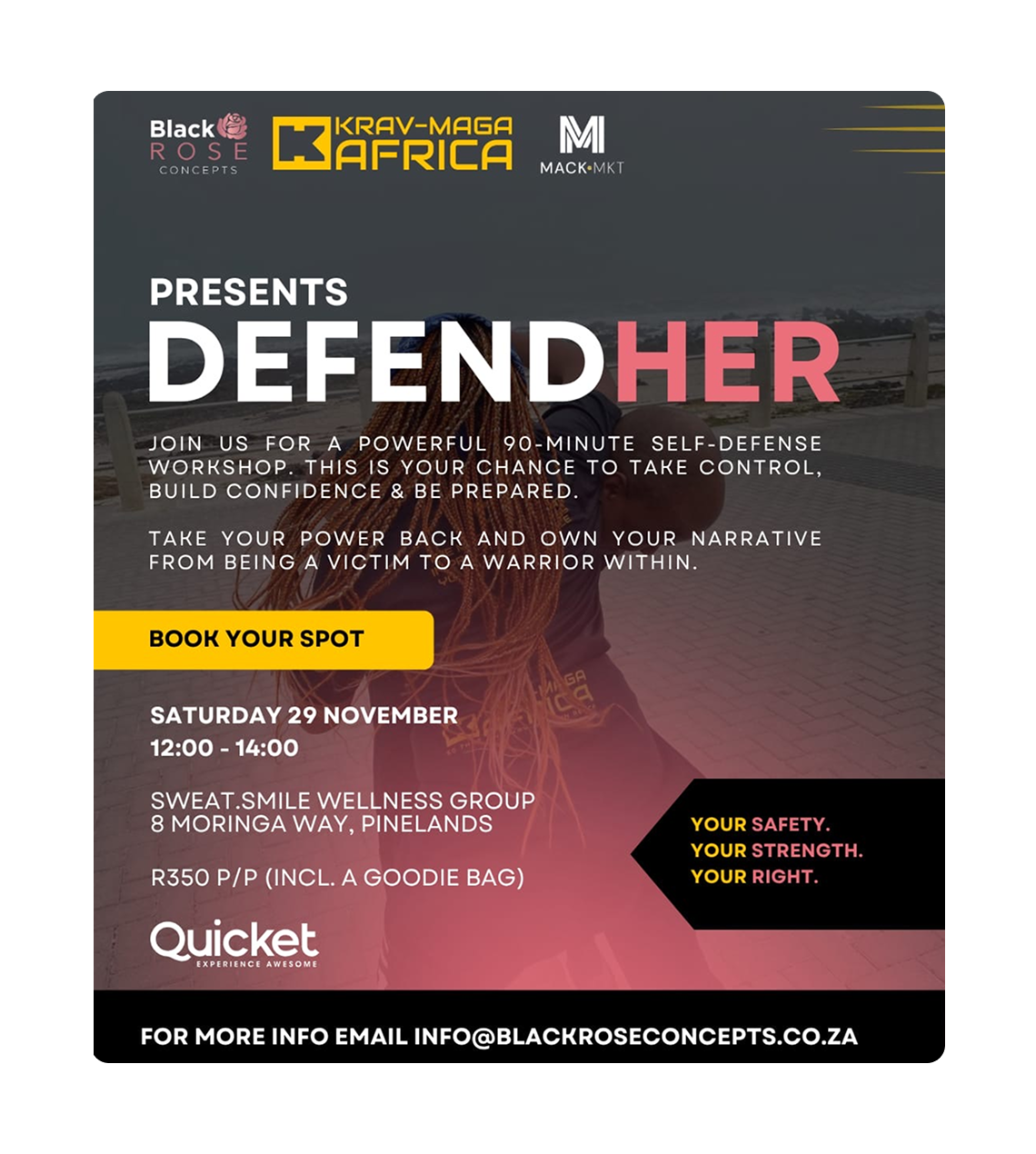 DefendHer community event poster